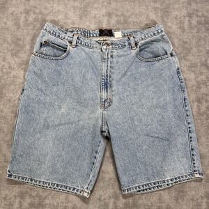 Vintage 90s Code Bleu Jeans Denim Jorts Long Bermuda Shorts Light Wash Size 35